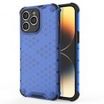 Hurtel Honeycomb Case para iphone 14 Pro Max Armored Hybrid Cover Blue