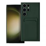 Capa para Samsung Galaxy S23 Ultra Silky com suporte de cartões Verde