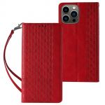 Hurtel Magnet Strap Case para Samsung Galaxy S23+ Flip Wallet Mini Lanyard Stand Red
