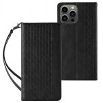 Hurtel Magnet Strap Case para Samsung Galaxy S23 Ultra Flip Wallet Mini Lanyard Stand Black