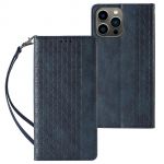 Hurtel Magnet Strap Case Case para Samsung Galaxy S23 Ultra Flip Wallet Mini Lanyard Stand Blue
