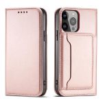 Hurtel Magnet Card Case para Samsung Galaxy S23 Ultra Cover With Flip Wallet Stand Pink