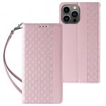 Hurtel Magnet Strap Case para Samsung Galaxy S23+ Flip Wallet Mini Lanyard Stand Pink