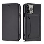 Hurtel Magnet Card Case para Samsung Galaxy S23 Ultra Flip Cover Wallet Stand Black
