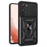 Hurtel Hybrid Armor Camshield Case para Samsung Galaxy S23+ Armored Cover With Camera Cover Black