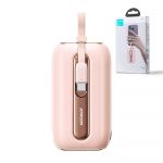 Powerbank Joyroom 10000mAh Colorful Series 22.5W With 2 Built-in usb C And Lightning Cables Pink (JR-L012)