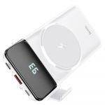 Powerbank Hoco 10 000mAh With Lcd And Wirelles Charging Support Magsafe PD22,5W + QC3.0 J76 White