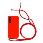 Capa para Samsung Galaxy A34 5G Silky Vermelha com Cordão