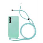 Capa para Samsung Galaxy A34 5G Silky Verde Água com Cordão