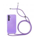 Capa para Samsung Galaxy A34 5G Silky Lilás com Cordão