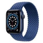 Bracelete Braided Solo Nylonsense para Apple Watch Se (2022) - 44mm (Pulso:182-197mm) - Azul Escuro