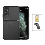 Kit Capa Magnetic Lux + 5D Full Cover + Suporte Magnético L Safe Driving para Samsung Galaxy Galaxy A54 5G - Black