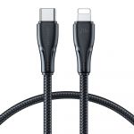 Joyroom usb C Lightning 20W Surpass Series Cable para Fast Charging And Data Transfer 0.25 M Black (S-CL020A11)