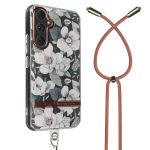 Avizar Capa para Galaxy A54 5G Impressão Floral Silicone com Cordão Rosa Elegante - BACK-IMD11-PP-A546