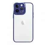 Capa Silicone Gel Bumper Apple iphone 14 Pro Max Azul com Protetor de Câmera Elektro