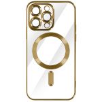 Avizar Capa Magsafe para iPhone 14 Pro Max Silicone Proteção Câmara Dourado - BACK-KROMAG-GD-14X