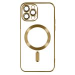 Avizar Capa Magsafe para iPhone 13 Pro Max Silicone Proteção Câmara Dourado - BACK-KROMAG-GD-13PM