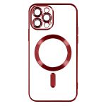 Avizar Capa Magsafe para iPhone 13 Pro Max Silicone Proteção Câmara Vermelho - BACK-KROMAG-RD-13PM