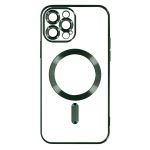 Avizar Capa Magsafe para iPhone 13 Pro Silicone Proteção Câmara Moldura Cromada Verde - BACK-KROMAG-GN-13PR