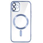 Avizar Capa Magsafe para iPhone 11 Silicone Proteção Câmara Moldura Cromada Azul Claro - BACK-KROMAG-BL-IP11
