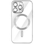 Avizar Capa Magsafe para iPhone 14 Pro Max Silicone Proteção Câmara Prateado - BACK-KROMAG-SL-14X