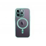 Capa Cromada Magnética Transparente iPhone 14 Pro Max Verde