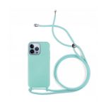 Capa Silicone Líquido iPhone 11 Pro Cordão Verde Água