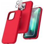 Capa Silicone Vermelho iPhone 11 Pro Max com 1 Película Vidro Temperado 1 Película Camera