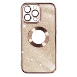 Avizar Capa para iPhone 14 Pro Lantejoula Amovível Silicone Gel Rose gold