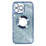 Avizar Capa para iPhone 14 Pro Lantejoula Amovível Silicone Gel Azul