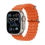 Apple Watch Ultra 2 GPS + Cellular 49mm Titânio c/ Bracelete Ocean Band Laranja - MREH3PO/A