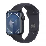 Apple Watch Series 9 GPS 45mm Alumínio Meia-Noite c/ Bracelete Desportiva Meia-Noite - Medium/Large - MR9A3QL/A