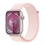 Apple Watch Series 9 GPS 45mm Alumínio Rosa c/ Loop Desportiva Rosa Claro - MR9J3QL/A