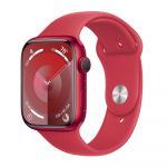 Apple Watch Series 9 GPS 45mm Alumínio (PRODUCT)RED c/ Bracelete Desportiva (PRODUCT) RED - Small/Medium - MRXJ3QL/A