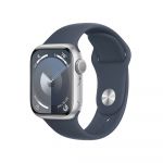 Apple Watch Series 9 GPS 41mm Alumínio Prateado c/ Bracelete Desportiva Azul Trovoada - Small/Medium - MR903QL/A