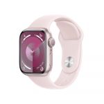 Apple Watch Series 9 GPS 41mm Alumínio Rosa c/ Bracelete Desportiva Rosa Claro - Small/Medium - MR933QL/A