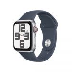 Apple Watch SE (2023) GPS+Cellular 40mm Alumínio Prateado c/ Bracelete Desportiva Azul Trovoada - Small/Medium - MRGJ3QL/A
