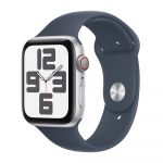 Apple Watch SE (2023) GPS+Cellular 44mm Alumínio Prateado c/ Bracelete Desportiva Azul Trovoada - Small/Medium - MRHF3QL/A