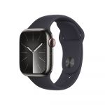 Apple Watch Series 9 GPS + Cellular 41mm Aço Inoxidável Grafite c/ Bracelete Desportiva Meia-Noite - Medium/Large - MRJ93QL/A