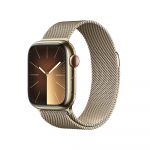 Apple Watch Series 9 GPS + Cellular 41mm Aço Inoxidável Dourado c/ Loop Milanesa Dourada - MRJ73QL/A