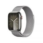 Apple Watch Series 9 GPS + Cellular 41mm Aço Inoxidável Prateado c/ Loop Milanesa Prateada - MRJ43QL/A