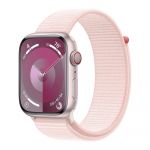 Apple Watch Series 9 GPS + Cellular 45mm Alumínio Rosa c/ Loop Desportiva Rosa Claro - MRMM3QL/A