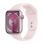 Apple Watch Series 9 GPS + Cellular 45mm Alumínio Rosa c/ Bracelete Desportiva Rosa Claro - Small/Medium - MRMK3QL/A
