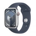 Apple Watch Series 9 GPS + Cellular 45mm Alumínio Prateado c/ Bracelete Desportiva Azul Trovoada - Medium/Large - MRMH3QL/A