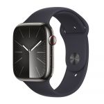 Apple Watch Series 9 GPS + Cellular 45mm Aço Inoxidável Grafite c/ Bracelete Desportiva Meia-Noite - Medium/Large - MRMW3QL/A