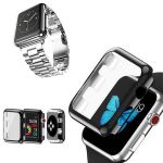 G4M Kit Bracelete de Aço + Ferramenta + Capa de Proteção + Vidro para Apple Watch Series 9 - 45mm - Cinza - 7427285976562