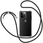 4-OK Capa + Cordão para Apple iphone 15 Pro Max Black
