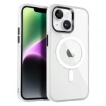 4-OK Capa Kristal com Magsafe e Bumper para Apple iphone 15 Branco