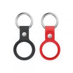 4-OK Capa Silicone + Porta Chaves para Apple Airtag Black e Red