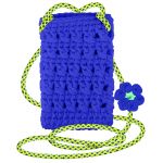 Avizar Bolsa de Ombro Smartphone Tricotada à Mão Padrão Flores Série Flowerweave Blue - Shan-trik-bl